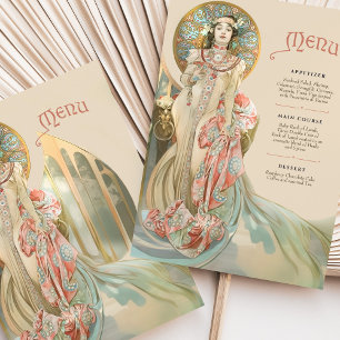 Carte de menu Mariage Art nouveau élégant