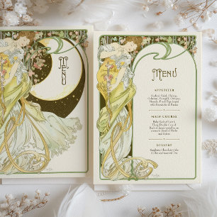 Carte de menu Mariage Art nouveau Lundi