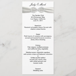 Carte de menu Mariage blanc Diamond Infinity