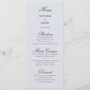 Carte de menu Mariage bleu forêt enchantée
