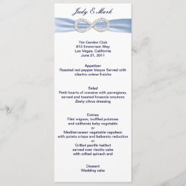Carte de menu Mariage Blue Diamond Infinity