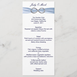 Carte de menu Mariage Blue Infinity