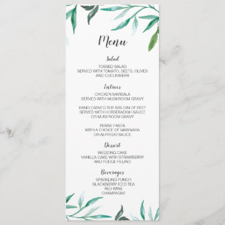 Carte de menu Mariage Boho