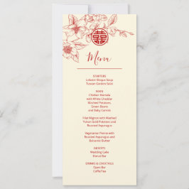 Carte de menu Mariage chinois Magnolia