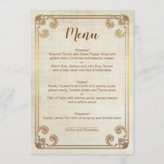 CARTE DE MENU MARIAGE CINDERELLA