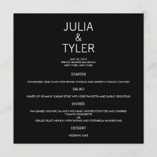 Carte de menu Mariage contemporaine