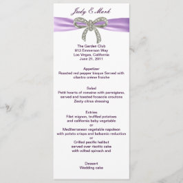Carte de menu Mariage de Bow Diamond Violet