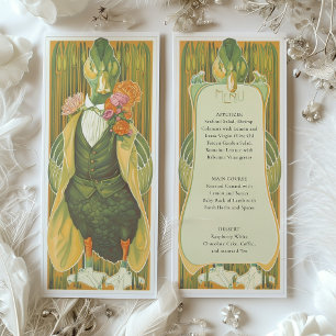 Carte de menu Mariage de canard Art déco Whimsical