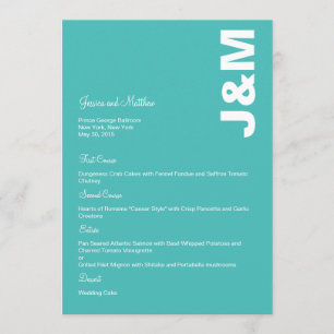 Carte de menu Mariage de couleurs modernes