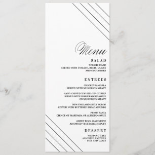 Carte de menu Mariage de diamant géométrique Art d