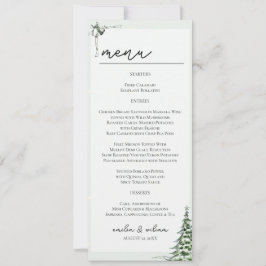 Carte de menu Mariage de Noël