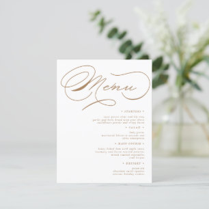 Carte de menu Mariage de typographie de luxe