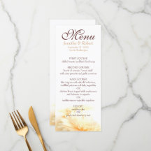 Carte de menu Mariage d'or