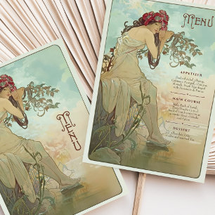 Carte de menu Mariage Dreamy Art Nouveau