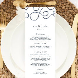 Carte de menu Mariage en état de marche | BLANCHE