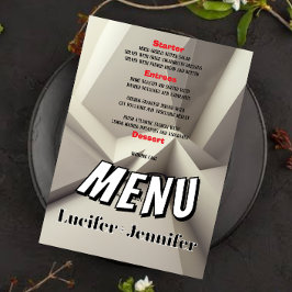 Carte de menu Mariage géométrique moderne avec pho