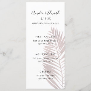 Carte de menu Mariage Gracity Palms
