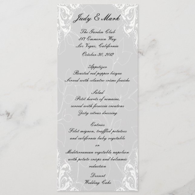 Carte de menu Mariage Halloween Chat & Owl (Devant)