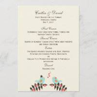 Carte de menu Mariage Inséparable