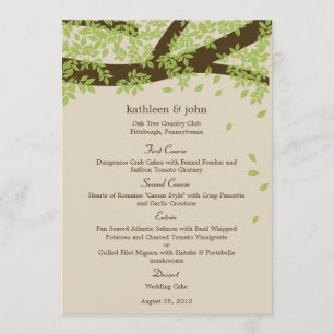 Carte de menu Mariage Oak Tree