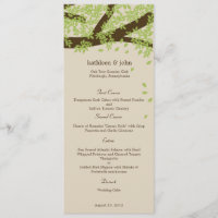 Carte de menu Mariage Oak Tree