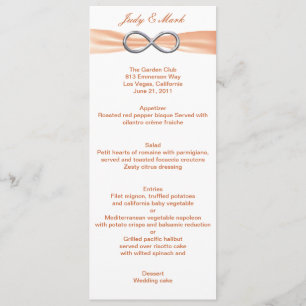 Carte de menu Mariage Orange Infinity