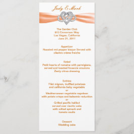 Carte de menu Mariage Orange Infinity Heart