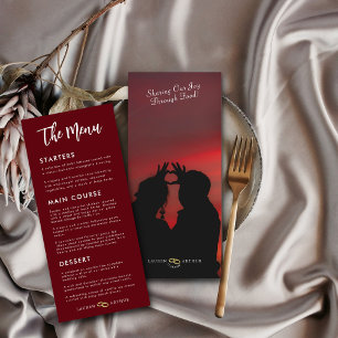 Carte de menu Mariage photo minimaliste ultra chic