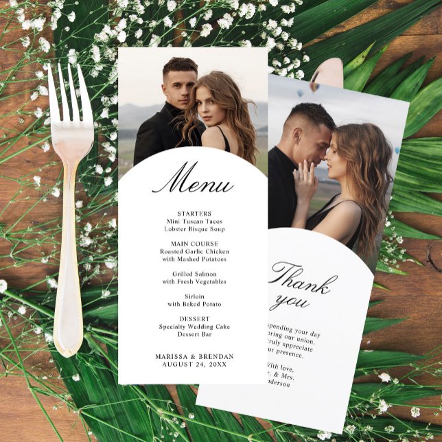 Carte de menu Mariage photo simple et élégant (Créateur téléchargé)