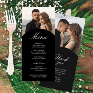 Carte de menu Mariage photo simple et moderne