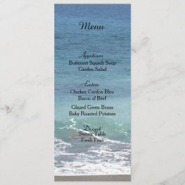 Carte de menu Mariage plage et océan