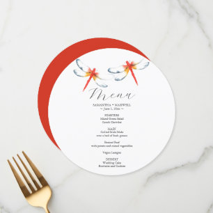 Carte de menu mariage Red Dragonfly