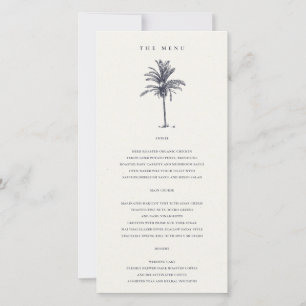 Carte de menu Mariage Tropical Palm Tree Navy Kraf