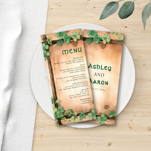 Carte de menu mariage Vine St Patrick's Day BUDGET