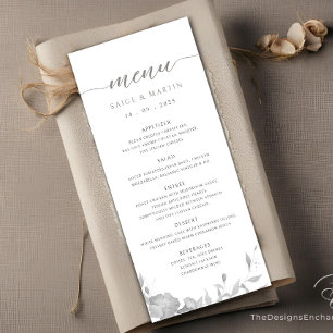 Carte de menu minimaliste Mariage Boho Floral Simp