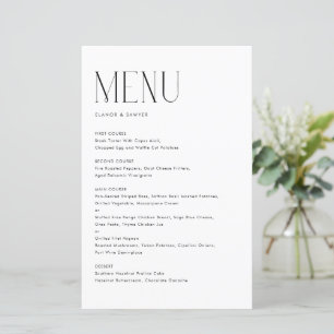 Carte de menu minimaliste moderne noir