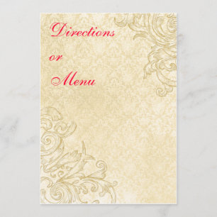 Carte de menu ou encart vintage