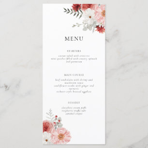 Carte de menu Pêcher à la florale