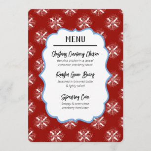 Carte de menu personnalisée à insérer à plat