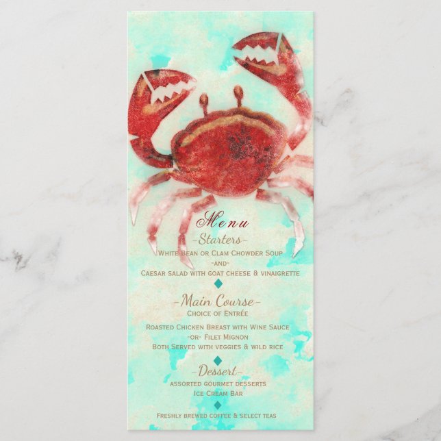 Carte de menu personnalisée Fiançailles Elegant Pl (Devant)