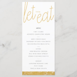 Carte de menu personnalisée pour pinceau doré mode