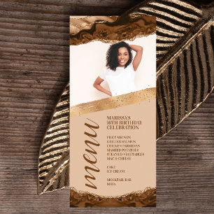 Carte de menu photo en Agate Marron