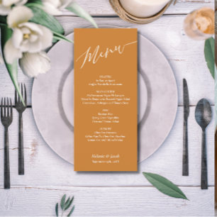 Carte de menu plat Mariage en bronze