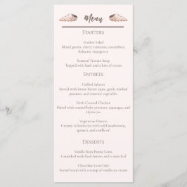 Carte de menu plat Natural Elegant Beach Seashell