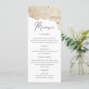 Carte de menu pour dîner Mariage or texturé