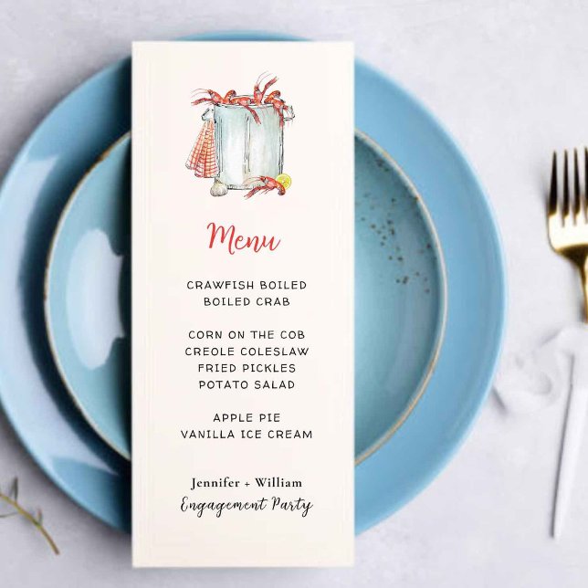 Carte de menu pour une fête d'ébullition d'écrevis (Créateur téléchargé)