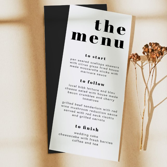 Carte de menu RILEY Gras Moderne Rétro Long Manger (Créateur téléchargé)