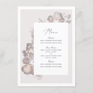 Carte de menu Romance Aquarelle