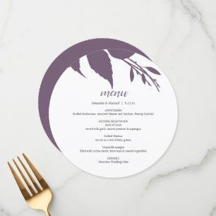 Carte de menu ronde pour le feuillage d'automne pr