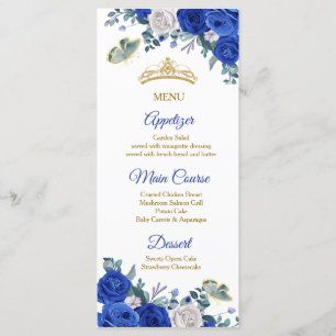 Carte de menu Royal Blue Quinceañera